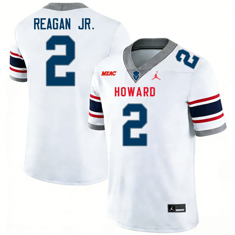 Howard Bison #2 Anthony Reagan Jr. College Football Jerseys,Uniforms Stitched-White